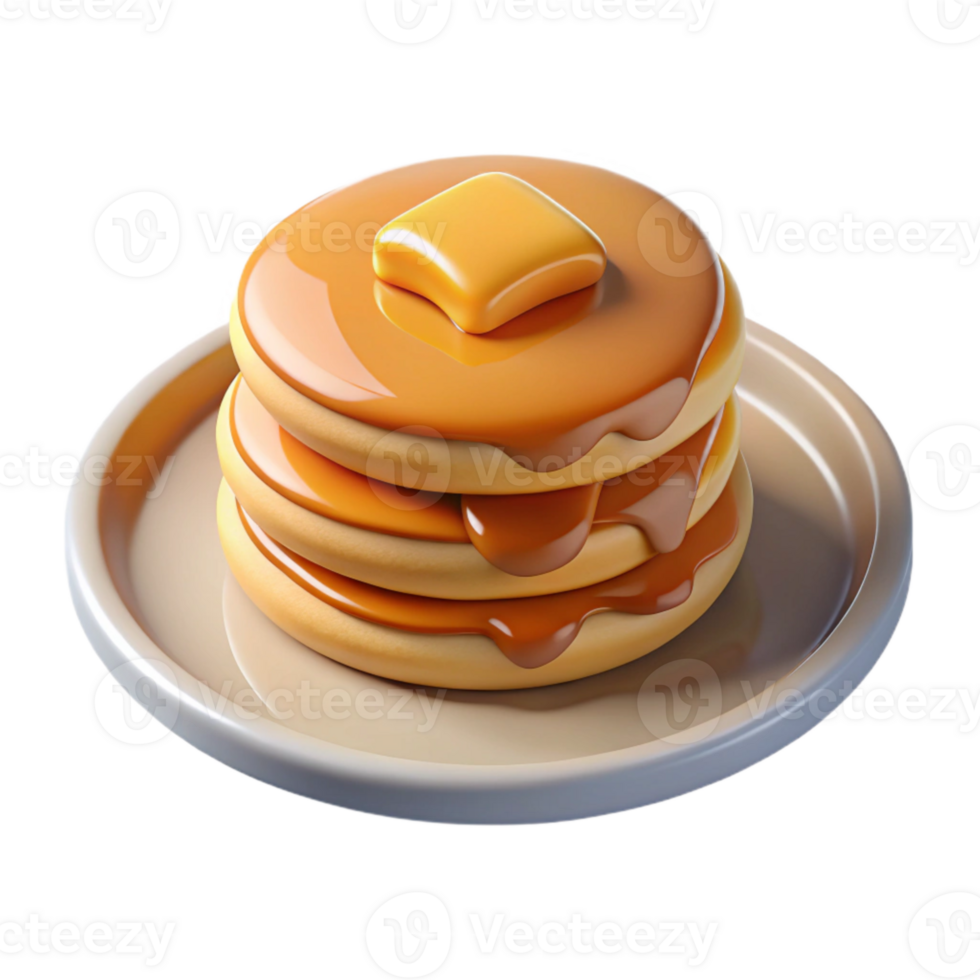 vibrant artistic Plate of Pancakes with Berries Cutout Breakfast Treat premium png