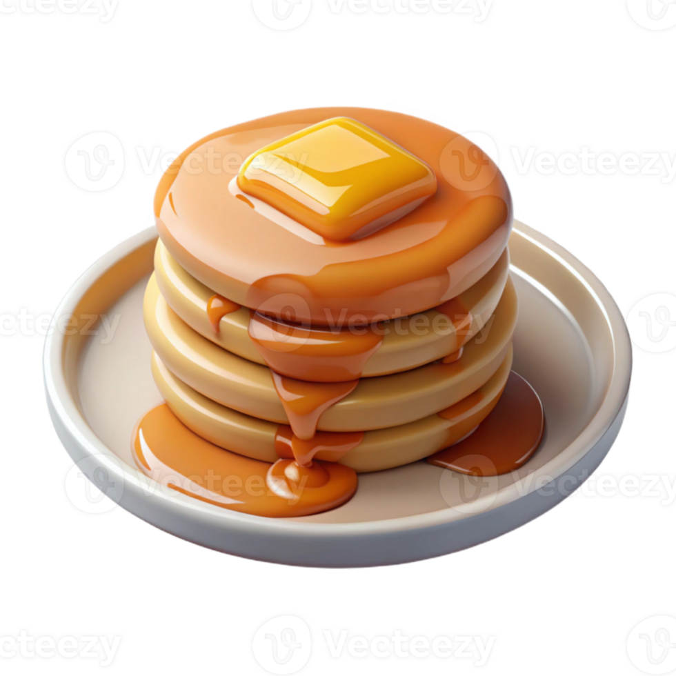 stunning modern Plate of Pancakes Isolated high resolution png