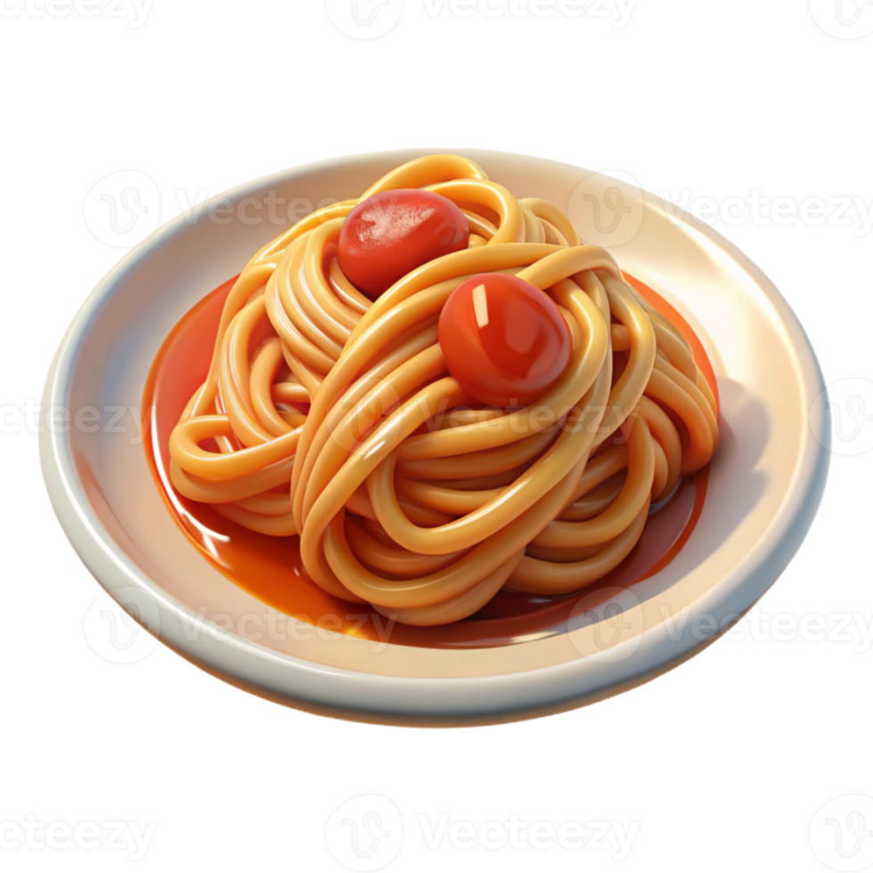elegant creative Plate of Spaghetti Cutout with Tomato Sauce authentic png