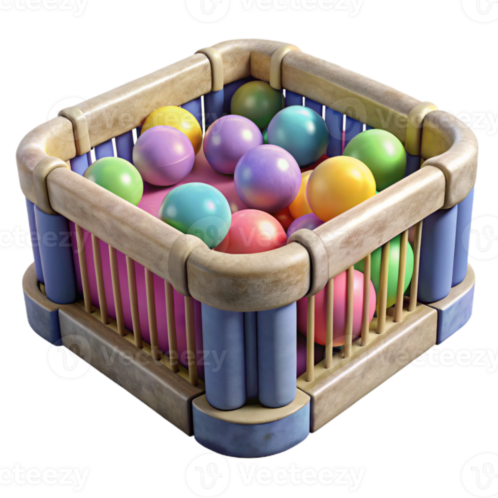 stunning abstract Playpen with Colorful Balls Isolated high resolution png