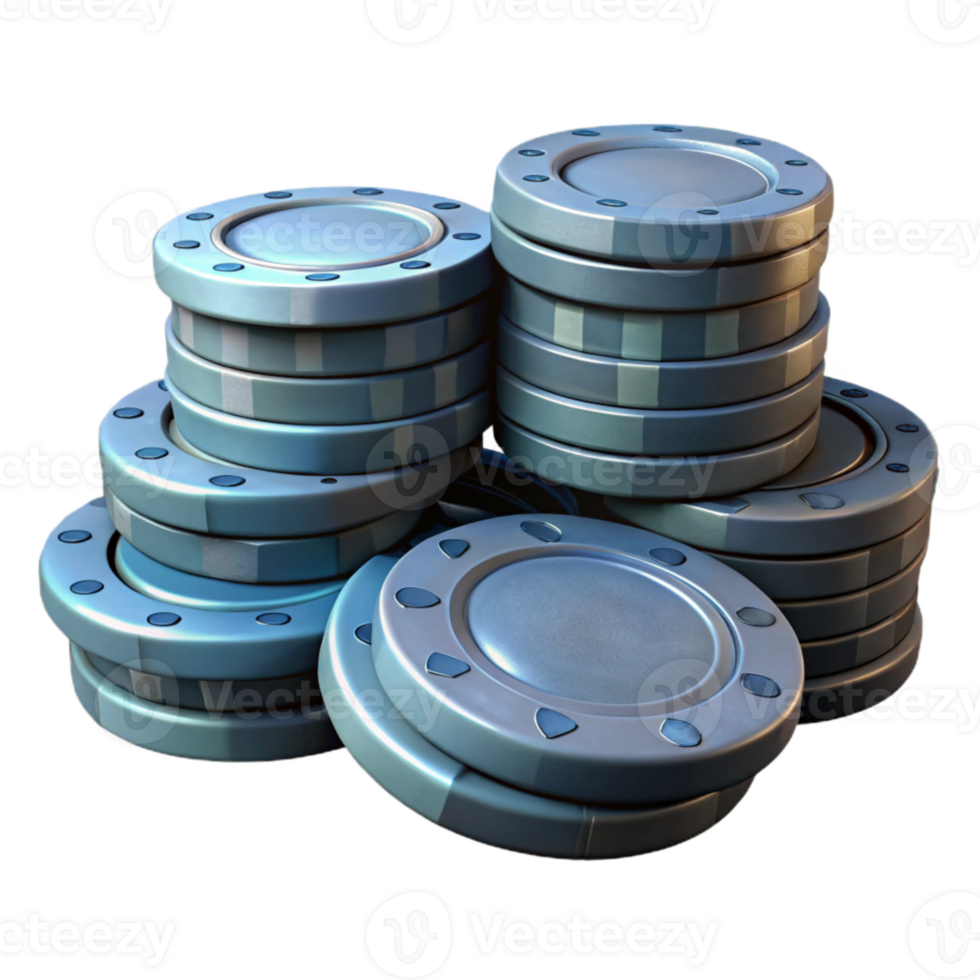 vibrant vintage Poker Chips Scattered Pile Transparent Background high quality png