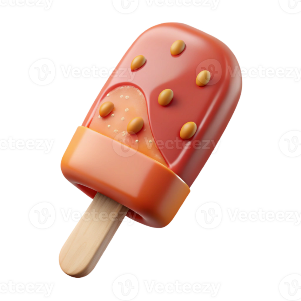 elegant abstract Popsicle Cutout with Fruit Chunks premium png