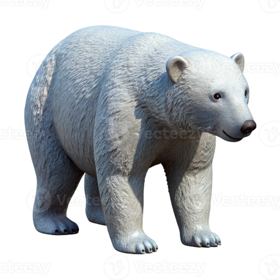magnificent traditional Polar Bear Walking Side View Cutout detailed png