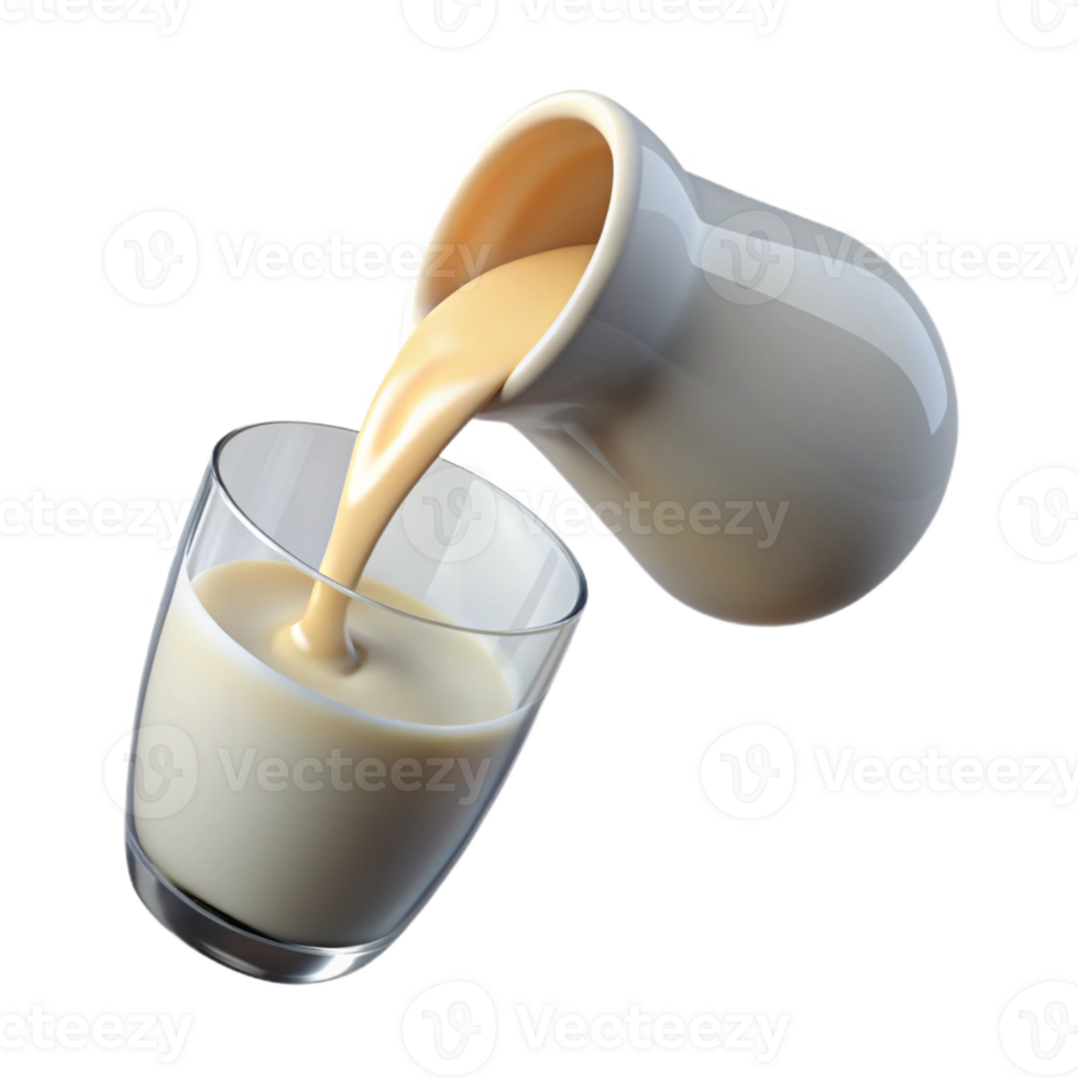 extraordinary abstract Pouring Milk Into Glass Transparent Background Side Angle high quality png