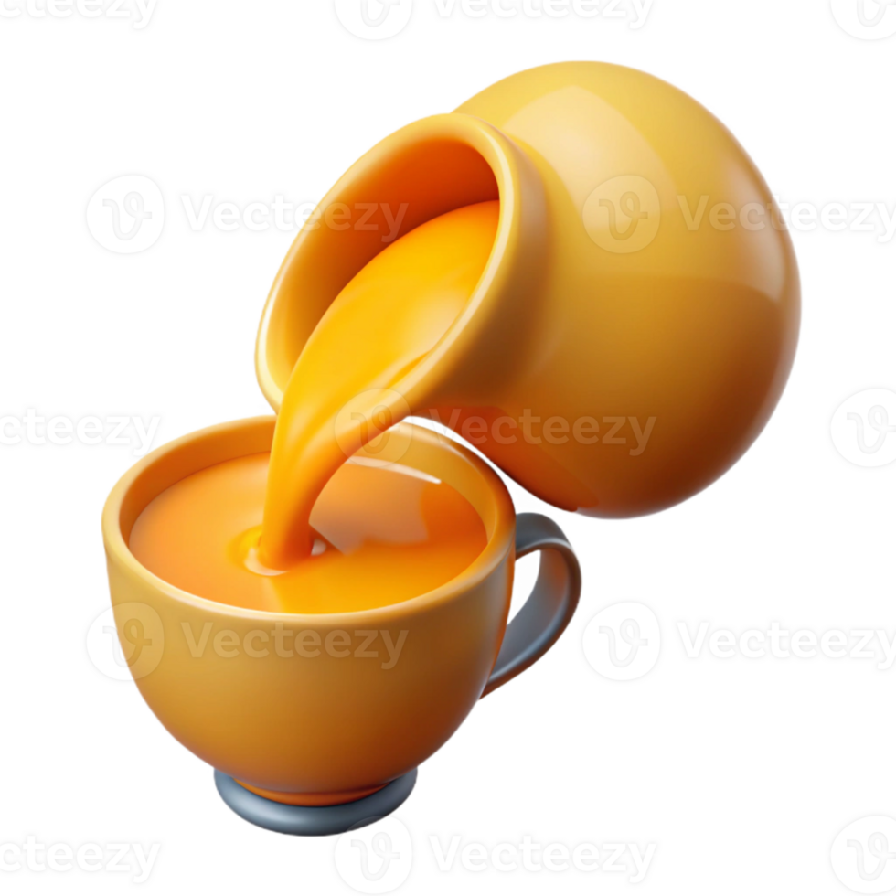 extraordinary creative Pouring Orange Juice Transparent Background high resolution png