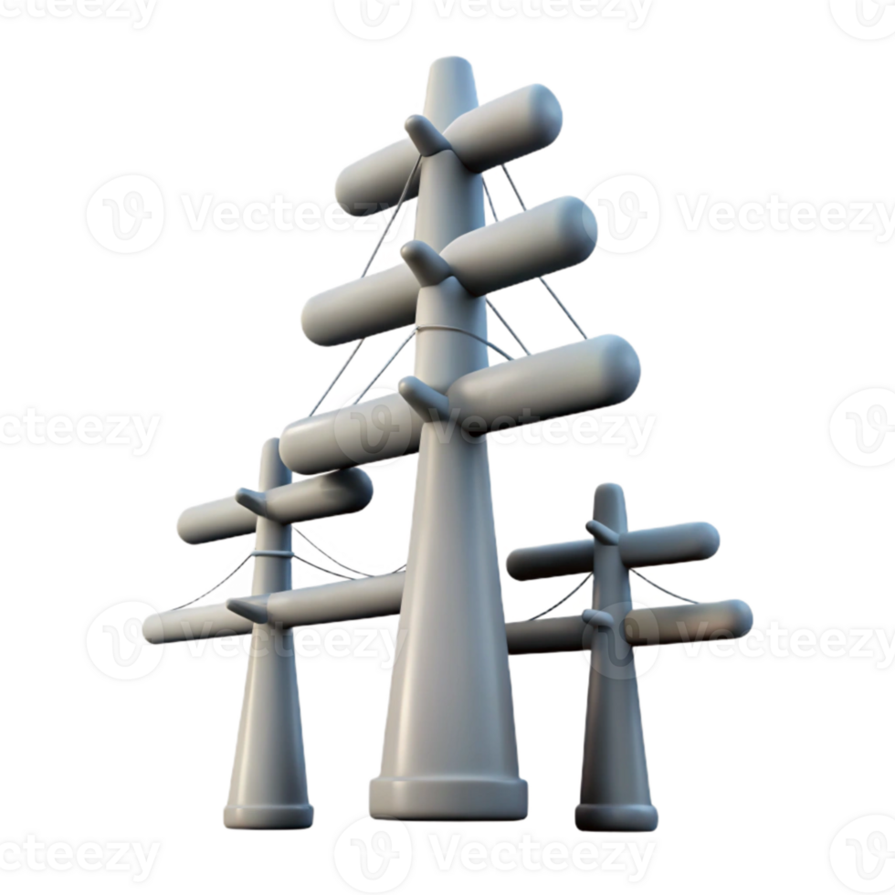 beautiful rustic Power Lines Silhouette Clear Sky Cutout high quality png