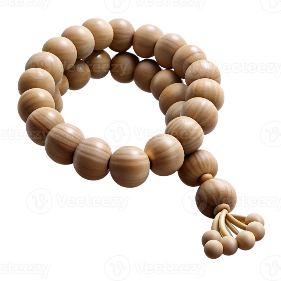 magnificent minimalist Prayer Beads Wooden Texture Natural Finish Transparent Background original png