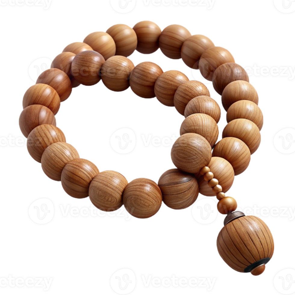 impressive traditional Prayer Beads Wooden Texture Natural Finish Transparent Background high quality png