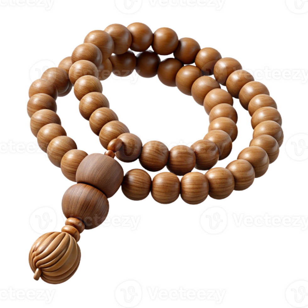 stunning modern Prayer Beads Wooden Carved Detail Isolated premium png