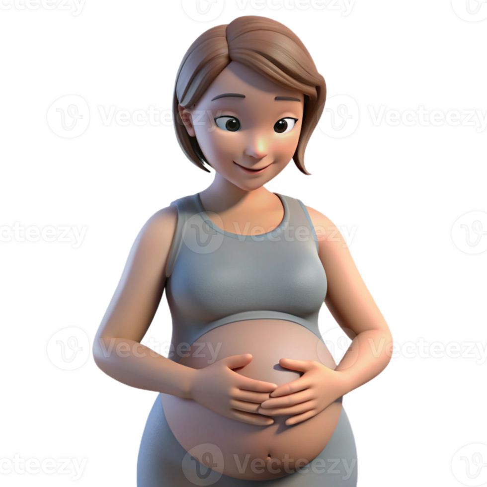 stunning rustic Pregnant Woman Holding Belly Gentle Touch Isolated high resolution png
