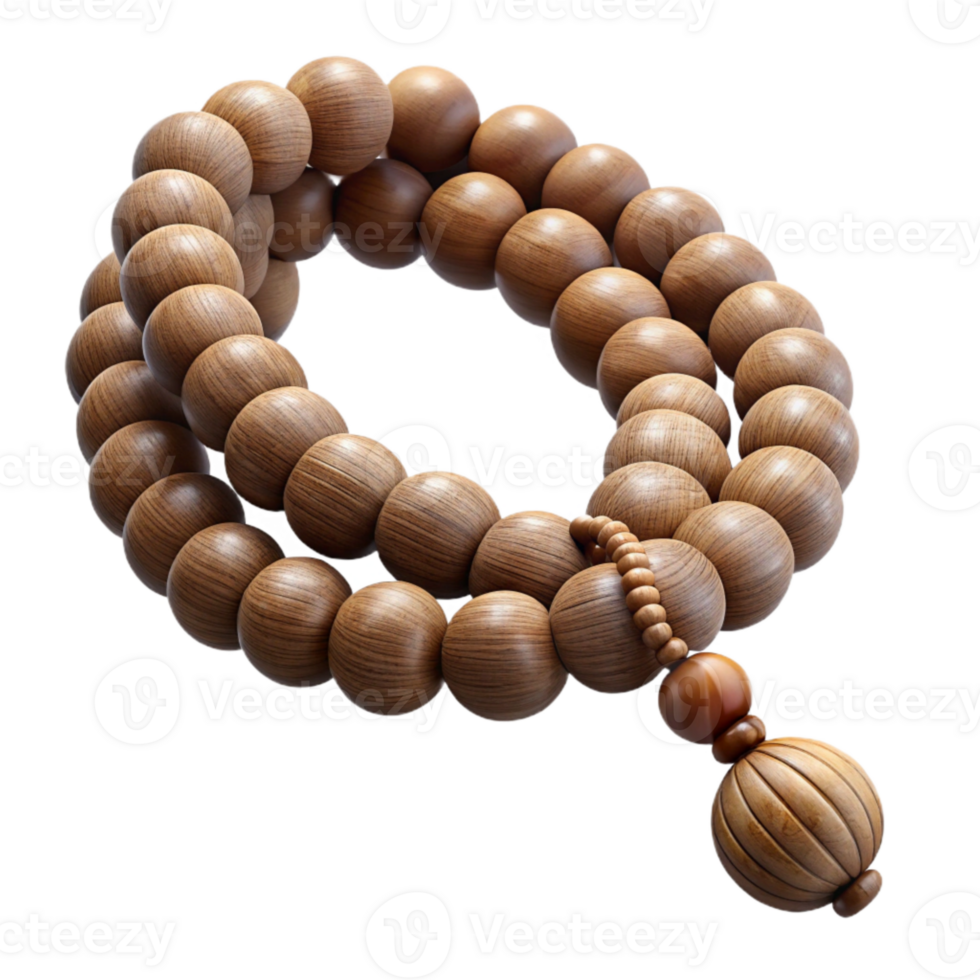 beautiful minimalist Prayer Beads Wooden Carved Detail Isolated high quality png