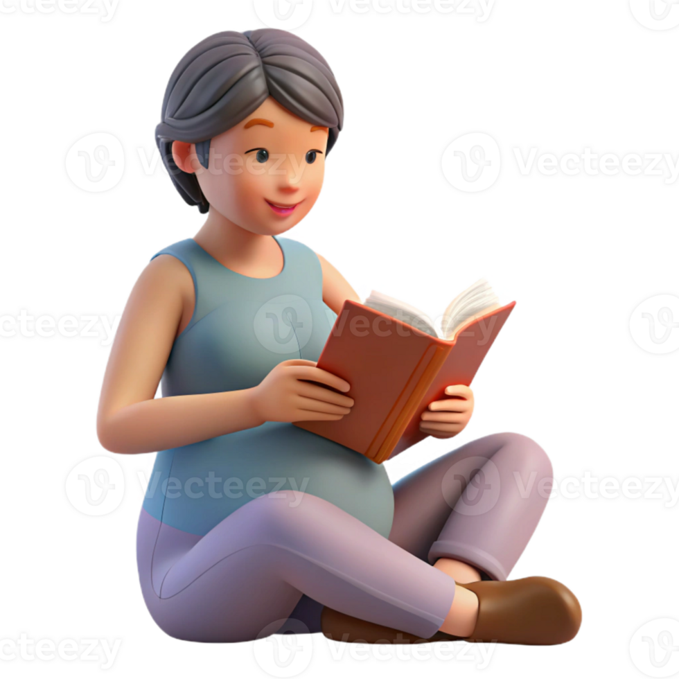 wonderful abstract Pregnant Woman Reading Book Relaxation Time Cutout png