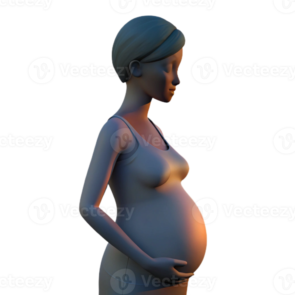 wonderful minimalist Pregnant Woman Silhouette Sunrise View Isolated genuine png