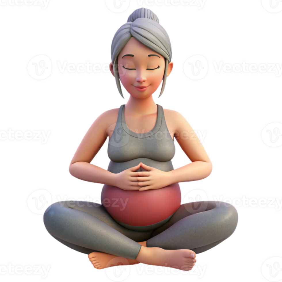 magnificent traditional Pregnant Woman Yoga Pose Healthy Lifestyle Isolated png