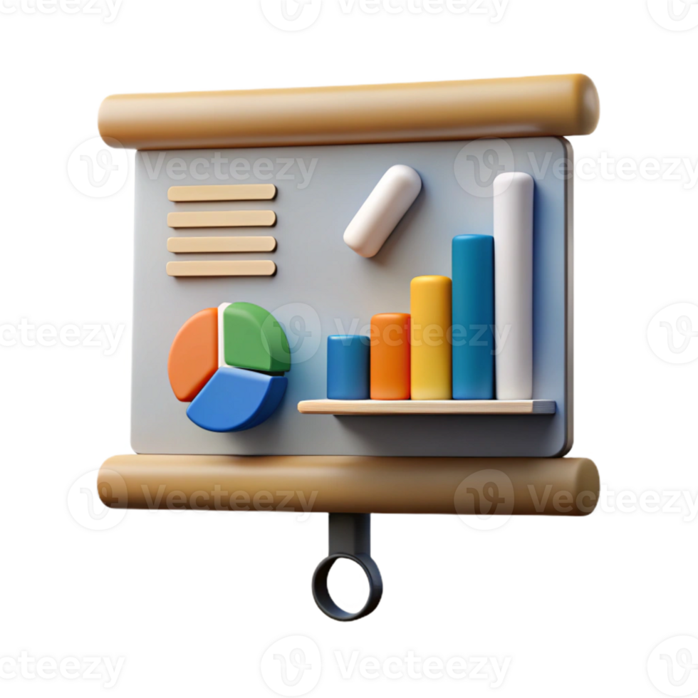 impressive modern Presentation Screen with Charts Isolated Element original png