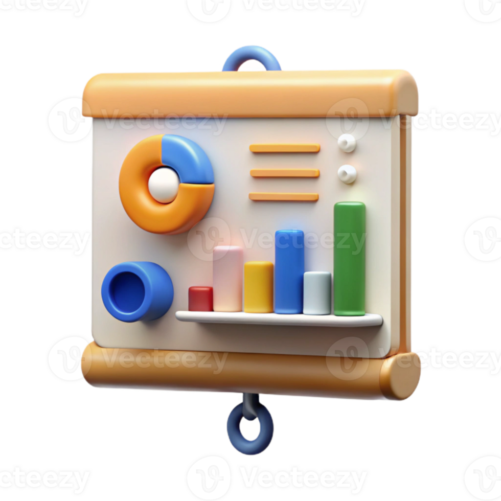 wonderful modern Presentation Screen with Charts Isolated Element high quality png