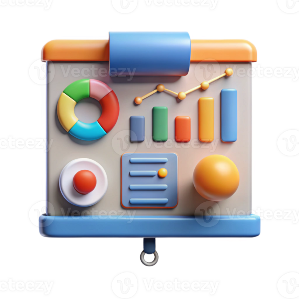 vibrant creative Presentation with Charts and Graphs Cutout professional png