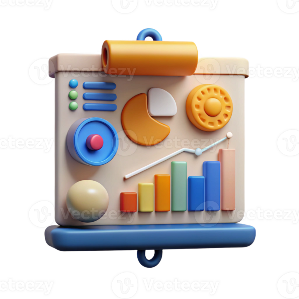 wonderful artistic Presentation with Charts and Graphs Cutout professional png