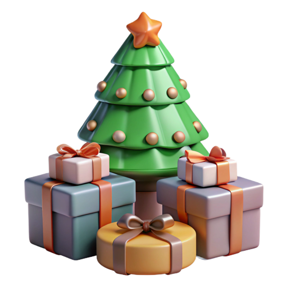 serene artistic Presents Under Christmas Tree Transparent Background png