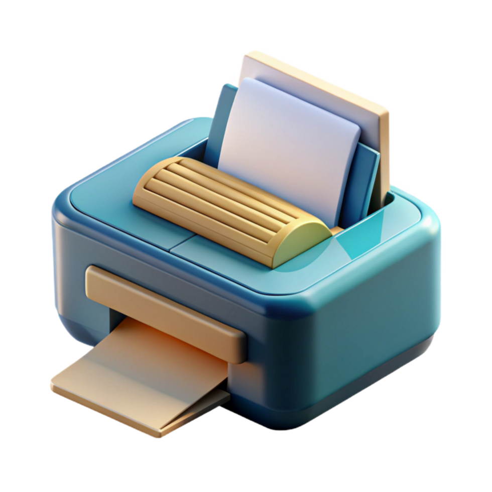 dramatic rustic Printer with Paper Tray Open Transparent exclusive png