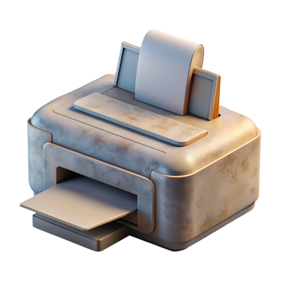 extraordinary artistic Printer Side View Transparent Background png