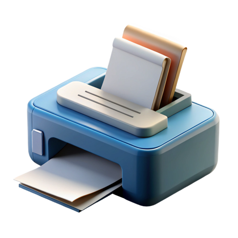 magnificent vintage Printer with Paper Tray Open Transparent professional png
