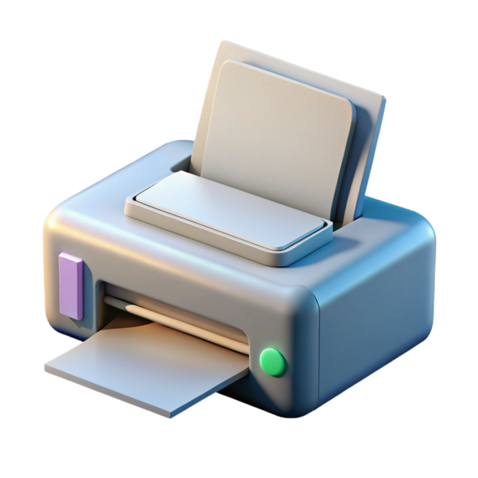 beautiful modern Printer with Paper Tray Open Transparent premium png