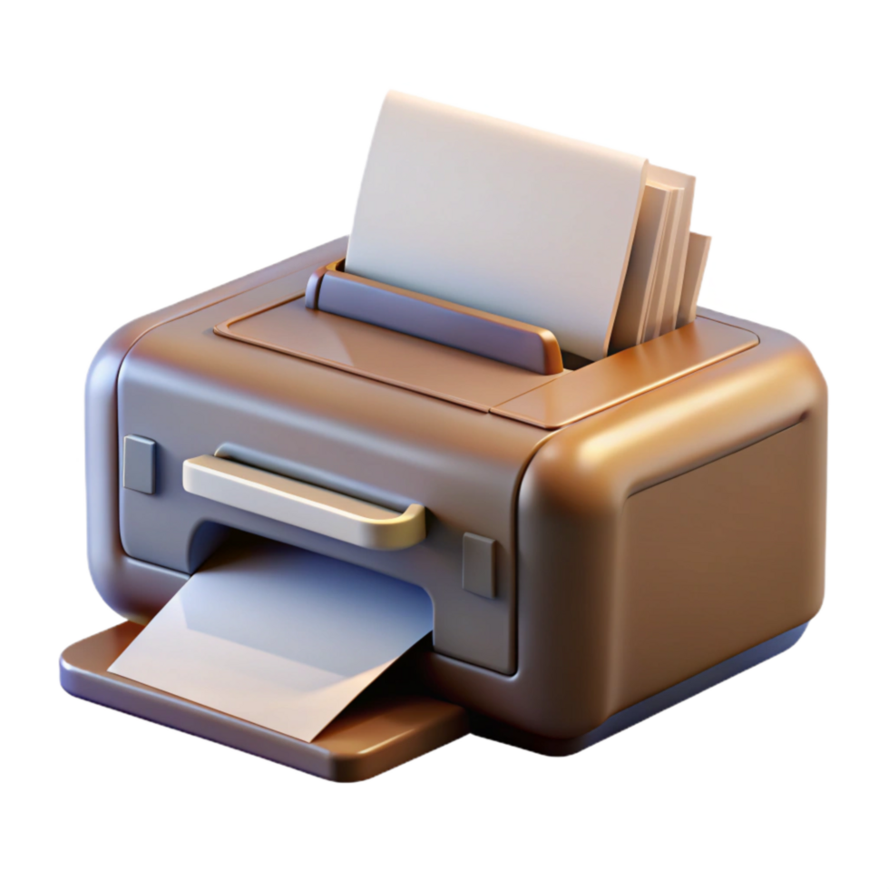 beautiful artistic Printer with Paper Tray Open Transparent original png