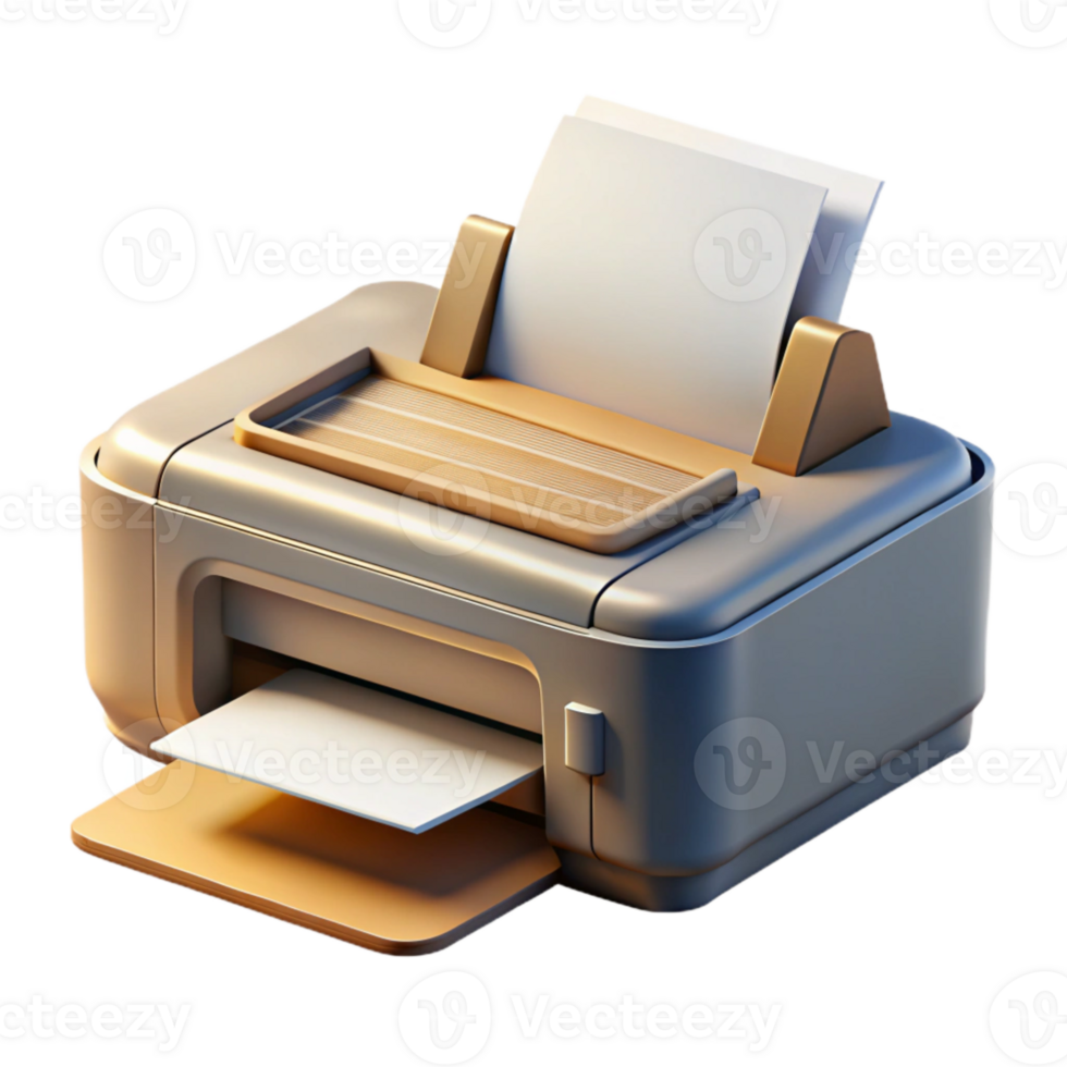 beautiful abstract Printer with Paper Tray Open Transparent exclusive png