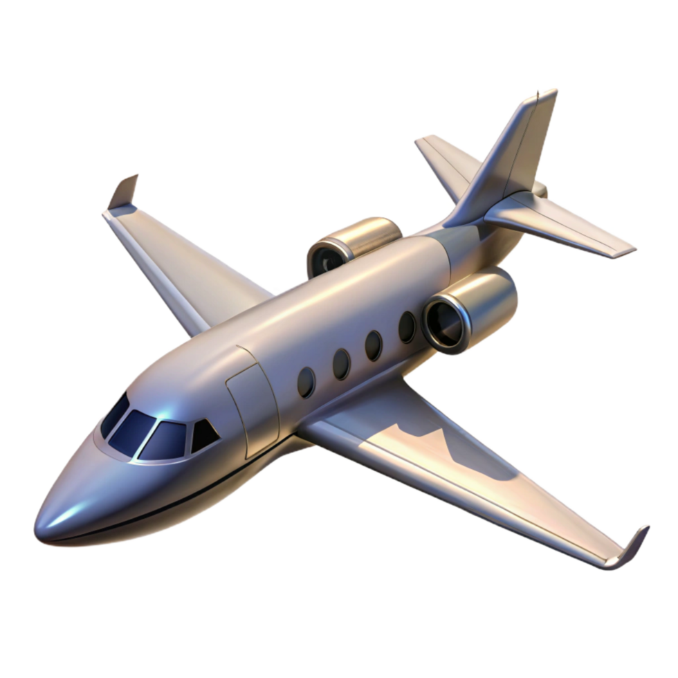 beautiful classic Private Jet in Flight Side View Transparent Background original png