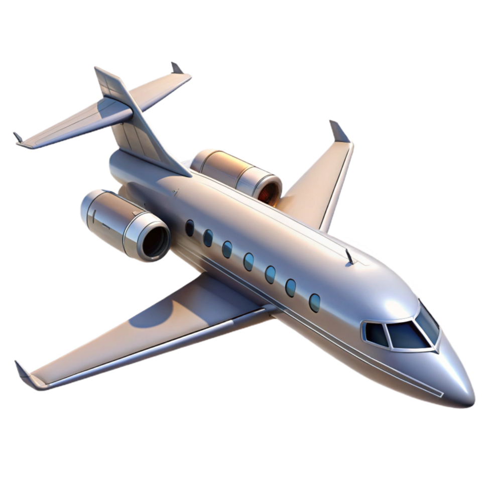 extraordinary creative Private Jet in Flight Side View Transparent Background png