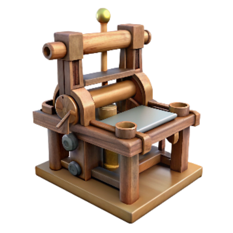 impressive rustic Printing Press Antique Design Cutout high quality png