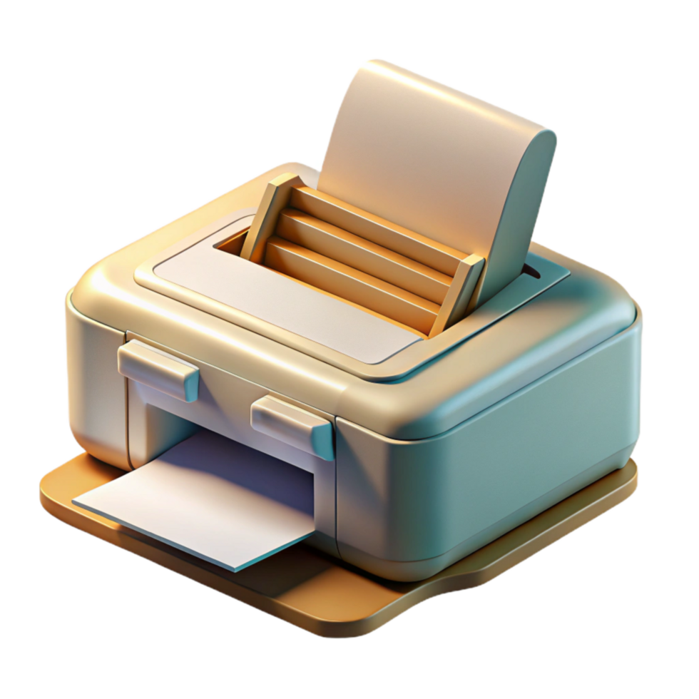 stunning minimalist Printer with Paper Tray Open Transparent original png