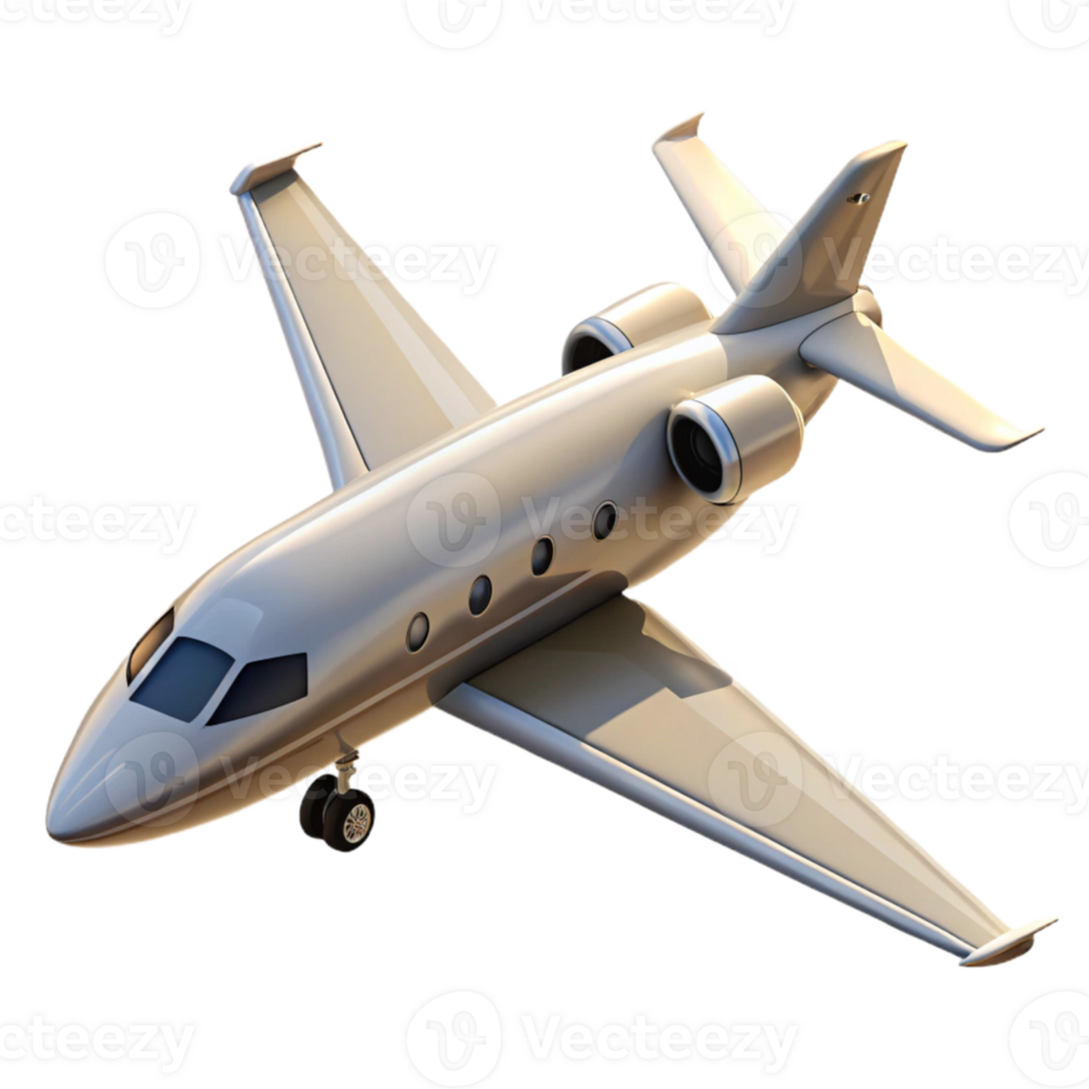 serene abstract Private Jet Taking Off Angled View Transparent Background premium png