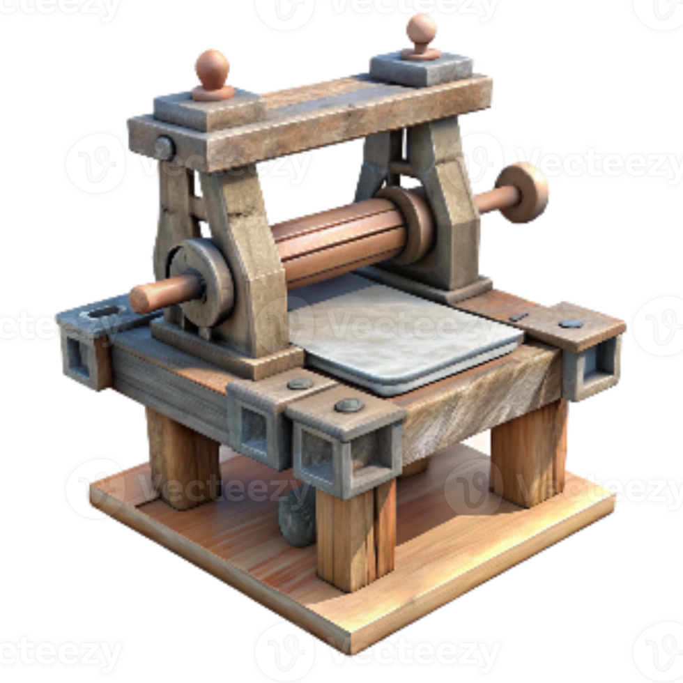 elegant rustic Printing Press Antique Design Cutout professional png
