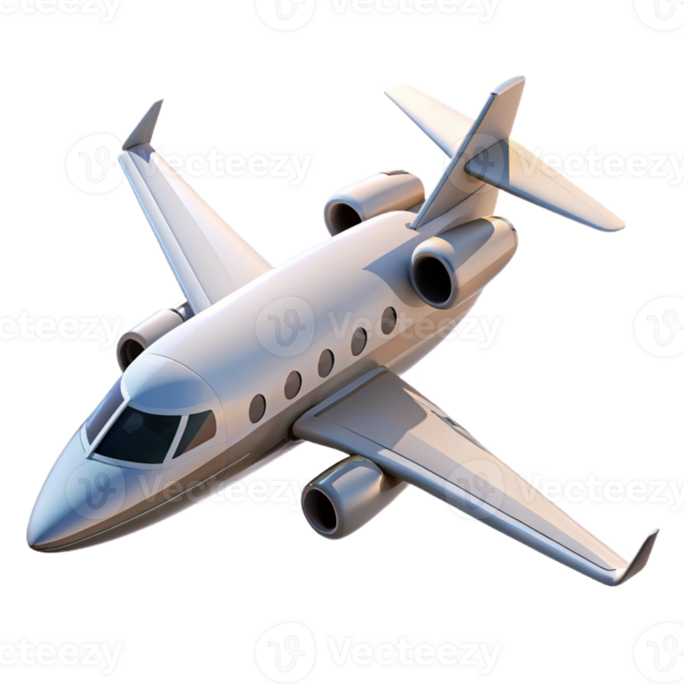 dramatic creative Private Jet Taking Off Angled View Transparent Background detailed png