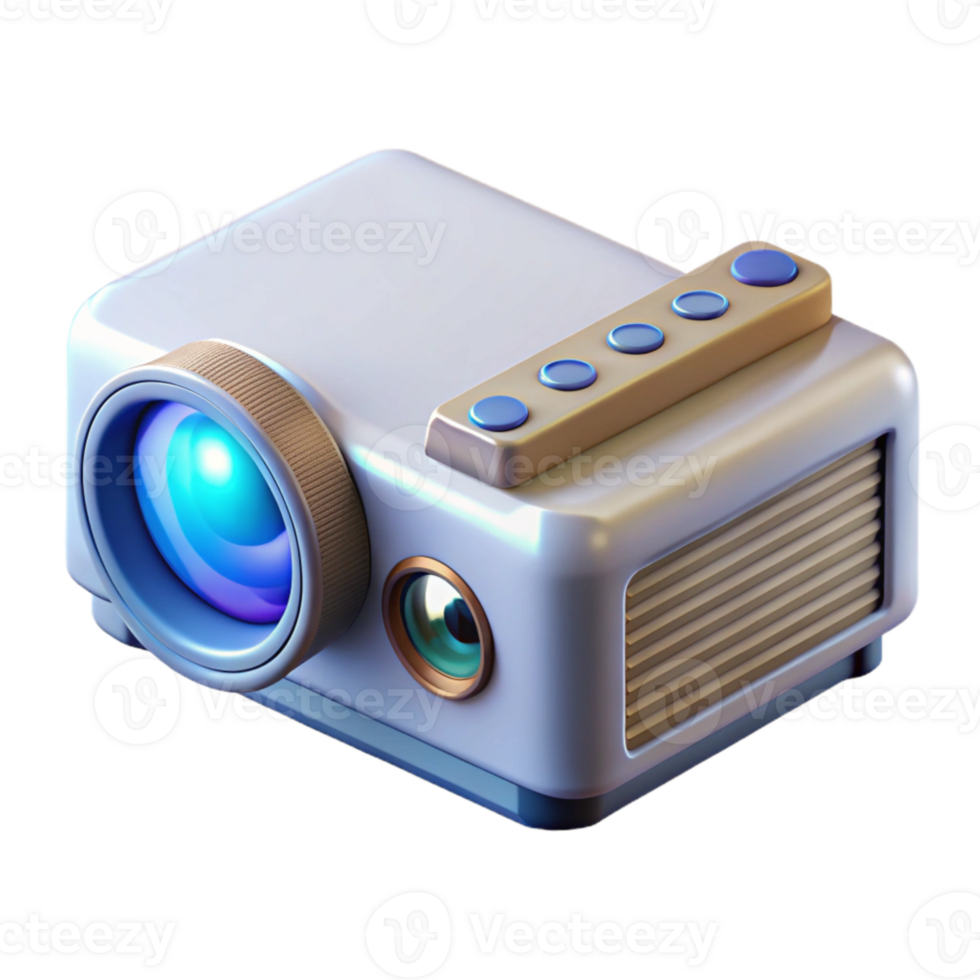 stunning traditional Projector with Remote Control Side View Transparent Background high quality png
