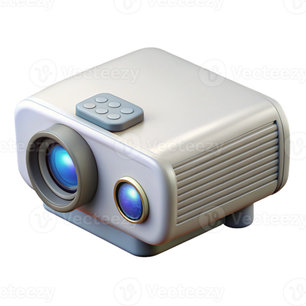magnificent creative Projector with Remote Control Side View Transparent Background premium png