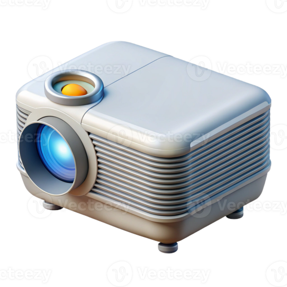 extraordinary modern Projector with Remote Control Side View Transparent Background high quality png