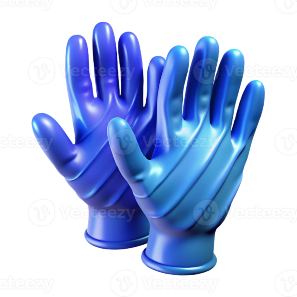 elegant modern Protective Gloves Nitrile Blue Isolated high resolution png
