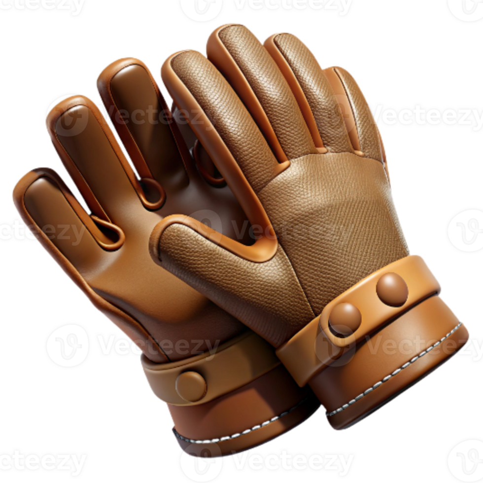 stunning vintage Protective Gloves Leather Brown Isolated authentic png
