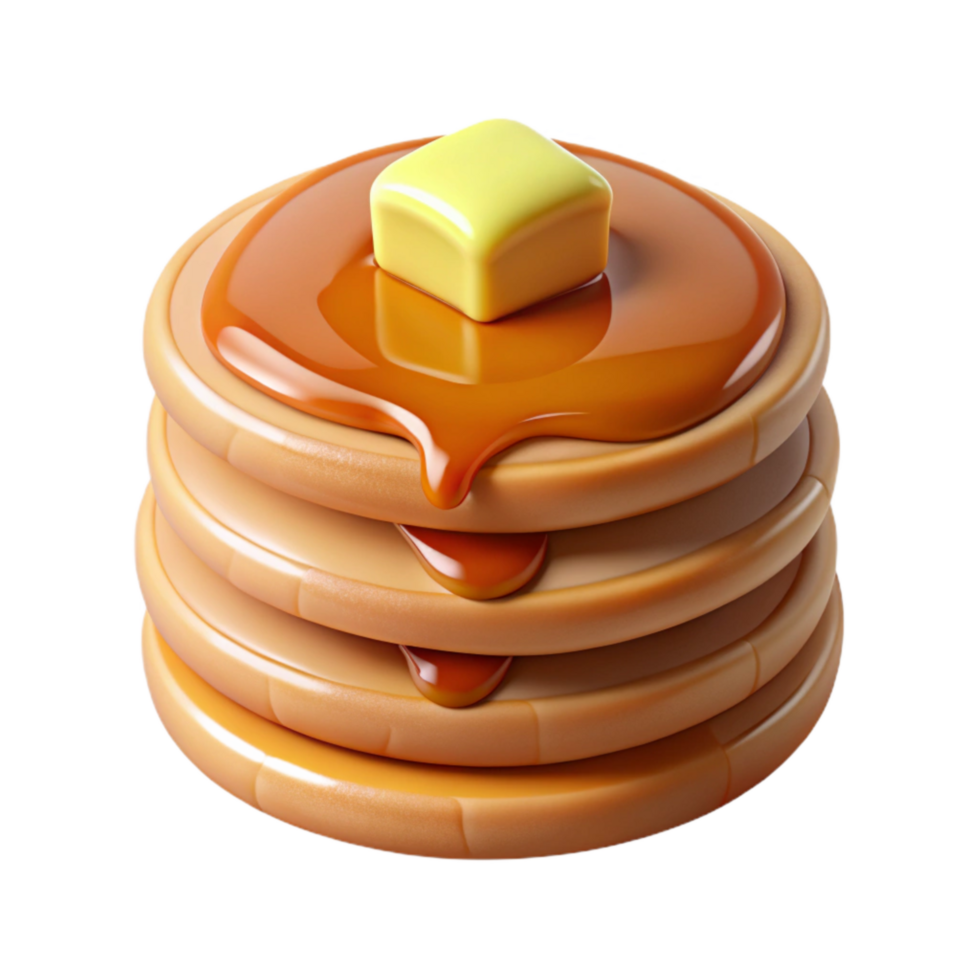 elegant minimalist Protein Pancakes Stack Maple Syrup Isolated Element genuine png