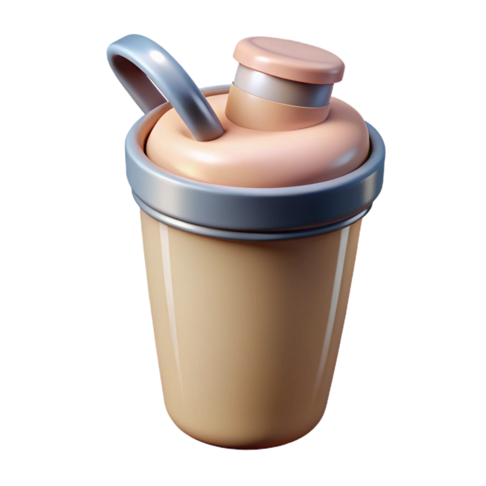 elegant abstract Protein Shake Bottle with Scoop Transparent Background premium png
