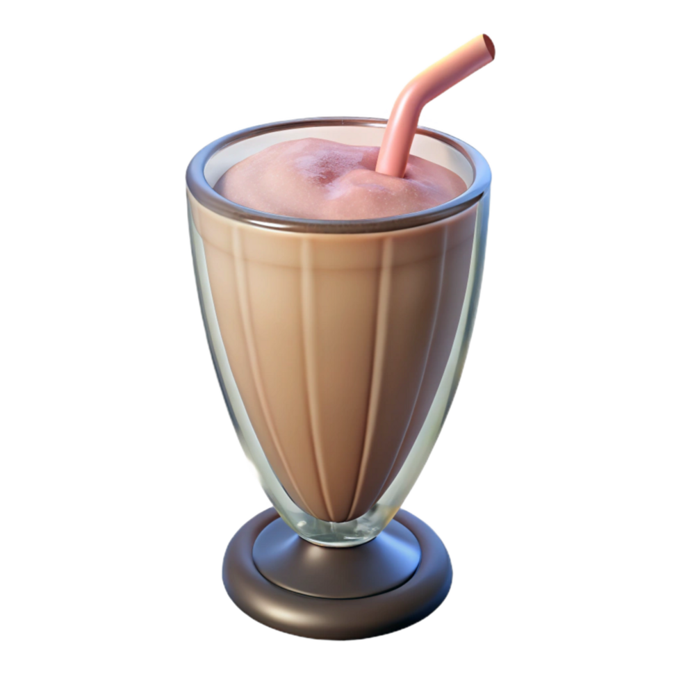 serene artistic Protein Shake Glass Front View Cutout high resolution png