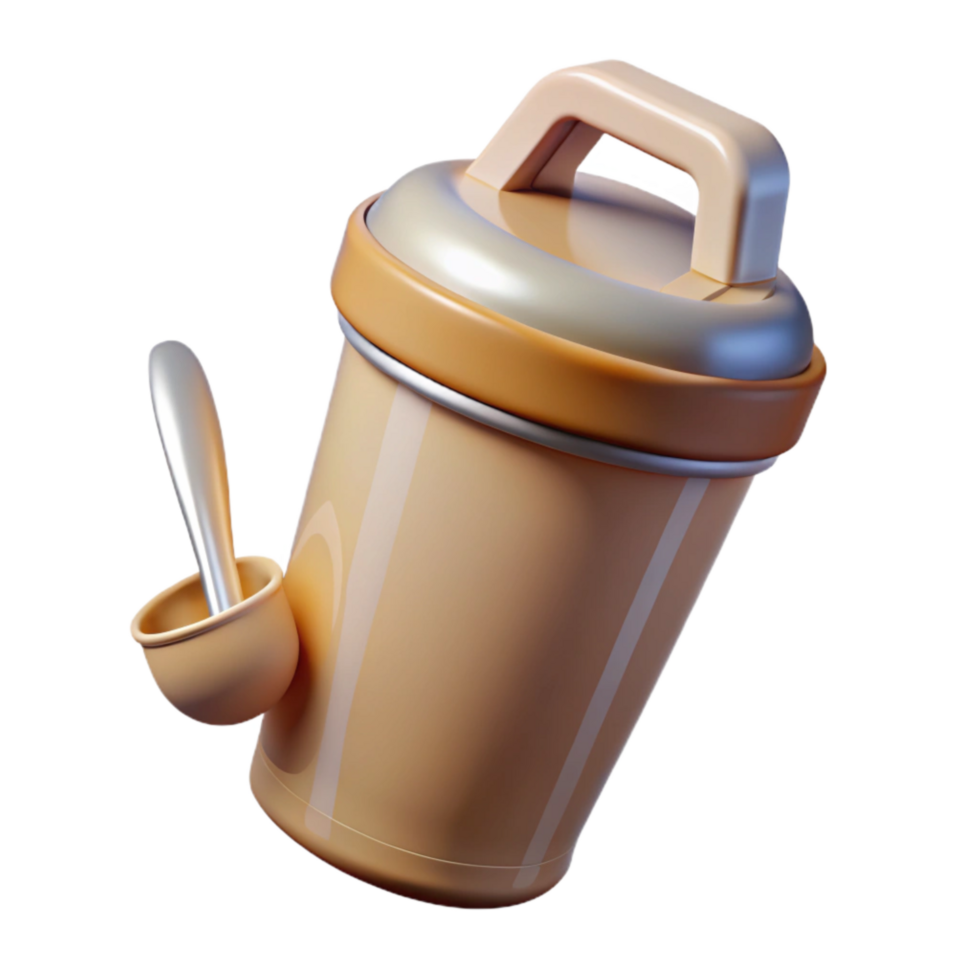 extraordinary modern Protein Shake Bottle with Scoop Transparent Background original png