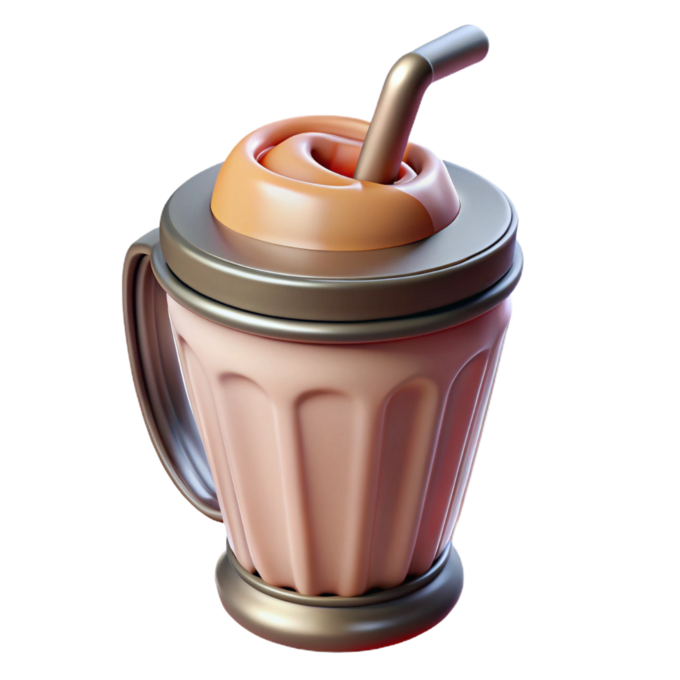 dramatic classic Protein Shake in Blender Isolated detailed png