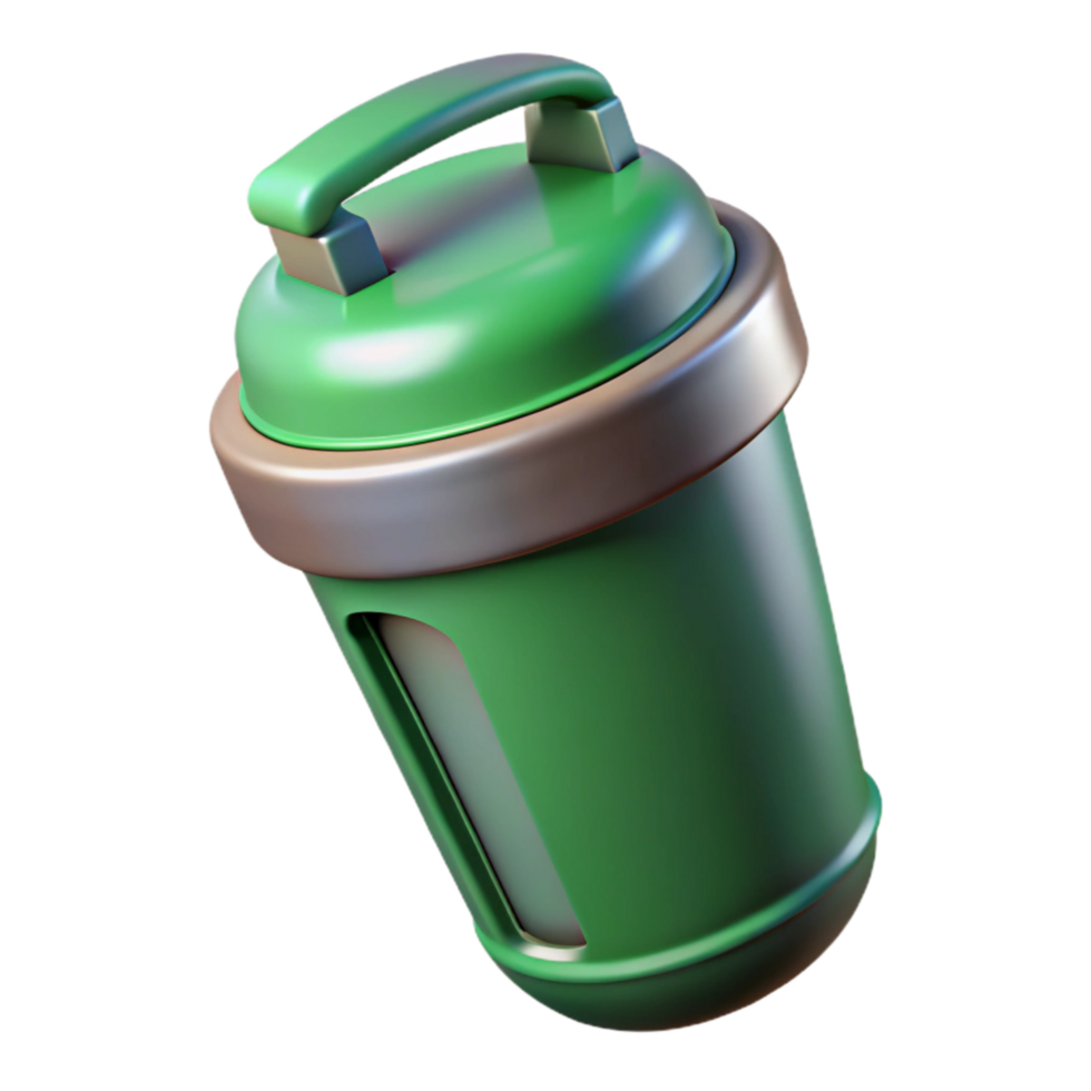 beautiful creative Protein Shaker Bottle Green with Transparent Background original png