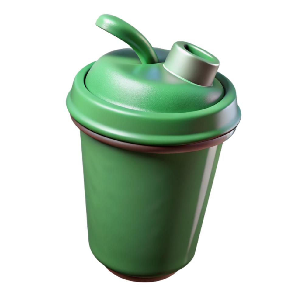 serene abstract Protein Shaker Bottle Green with Transparent Background high quality png