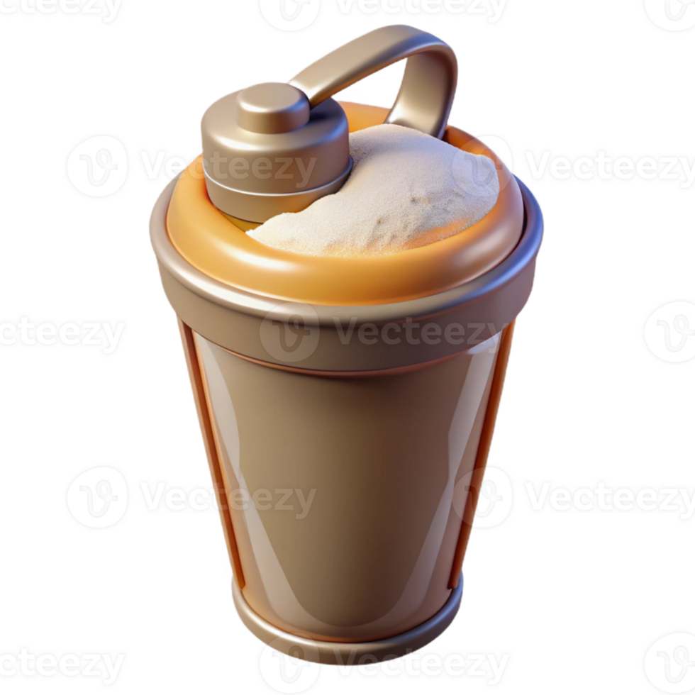elegant abstract Protein Shaker Bottle with Powder Inside Isolated Cutout high quality png