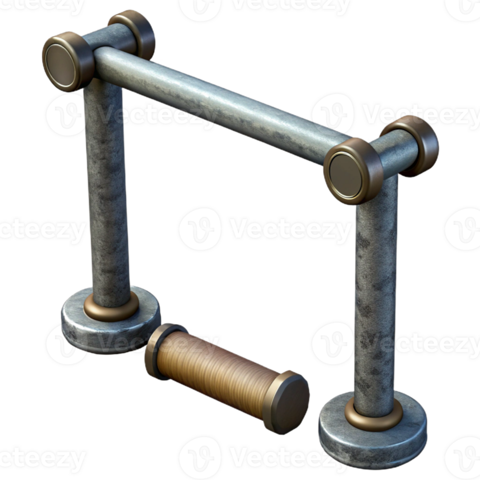 vibrant contemporary Pull Up Bar Steel Grip Isolated Element authentic png